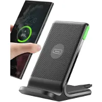 Iniu Induktionsladegerät Ladetechnik Qi 15W Schnellladefunktion doppelte Lichtspule für Smartphones