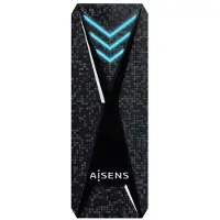 Aisens ASM2-RGB013B, SSD-Gehäuse, M.2, M.2, 10 Gbit/s, USB Anschluss, Schwarz