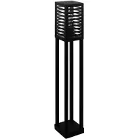 Eglo Außenlampe Alamonte 3, Außenleuchte stehend, Außenbeleuchtung für Garten und Terrasse, Stehlampe außen aus Metall in Schwarz, IP44, H 100 cm, E27