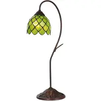 Clayre & Eef Tiffany Tischlampe 5LL-6045, braun / rost, für Wohn- / Esszimmer, Metall, Tiffany, Tischlampe