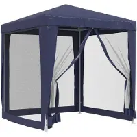 vidaXL Partyzelt mit 4 Mesh-Seitenwänden Blau 2x2 m HDPE