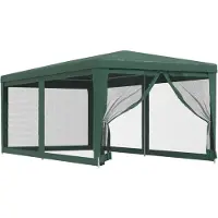 vidaXL Partyzelt mit 6 Mesh-Seitenwänden Grün 3x6 m HDPE