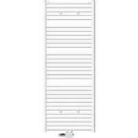 LuxeBath Badheizkörper Mittelanschluss 750 x 1800 mm Weiß gerade mit Thermostat und Anschlussgarnitur Universal Eck- und Durchgangsform, ohne Heizstab