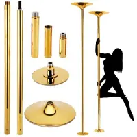 Auxfun Tanzstange Static und Spinning Gold