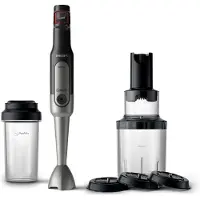Philips Viva Collection HR2656/90 ProMix-Stabmixer, Pürierstab, Pulsfunktion, 1,2 m, 800 W, Schwarz, Gebürsteter Stahl