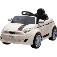Eco toys Weißes elektrisches Fiat 500 Kinderauto