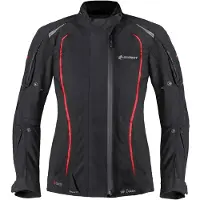 Germot MotoQueen wasserdichte Damen Motorrad Textiljacke, schwarz/rot, 50