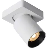 Lucide Deckenstrahler zylindrisch, 12 cm Höhe, dimmbar, GU10-LED, Dim to warm, Schwarz/Weiß
