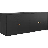 vidaXL Gartenschrank Schwarz 198 x 55,5 x 80 cm Poly Rattan