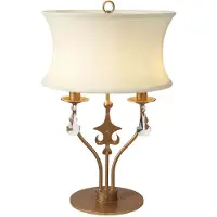 Elstead Lighting Elstead Windsor Tischleuchte E14 2-fach Gold Patina Creme, UK