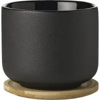 Stelton - Theo Becher mit Untersetzer 0.2 L Schwarz