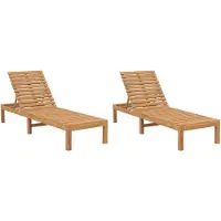 vidaXL Sonnenliegen 2 Stk. Massivholz Teak