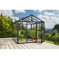 E.P.H. Schmidt Vitavia Gewächshaus Zeus2 8100 ESG 4mm u. HKP 10mm, schwarz, 278105