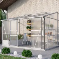 Pergart Vitavia, Aktionsangebot (inkl. 100 Euro Zubehör): Anlehn-Gewächshaus "Osiris 6500", aluminium eloxiert, 6,5 m², 6 mm HKP