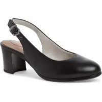 Jana Damen Sling Pumps schwarz, zehengeschlossen, 4,5 cm Absatz 39