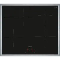 Siemens iQ300, Schwarz, Integriert, 60 cm, Zonen-Induktionskochfeld, Glaskeramik, 4 Zone(n)