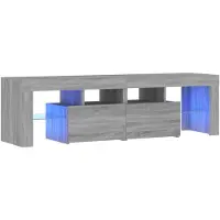 vidaXL TV-Schrank mit LED-Leuchten Grau Sonoma 140x36,5x40 cm