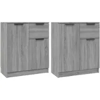 vidaXL Sideboards 2 Stk. Grau Sonoma 60x30x70 cm Holzwerkstoff
