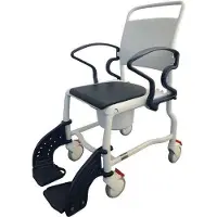 Rebotec Bonn Toilettenrollstuhl mit 5-Zoll-Rädern, grau blau 1 St