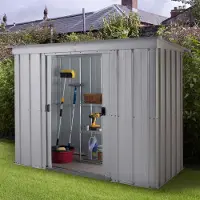 Yardmaster , Metall-Gerätehaus "Titanium" Modell 64, silber, 1,91 m², ohne Bodenrahmen