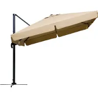 Schneider schirme Schneider Ampelschirm RHODOS 300 x 300 cm inkl. Plattenständer (für Wegeplatten), Farbe Natur