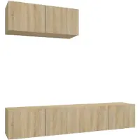 vidaXL 3-tlg. TV-Schrank-Set Sonoma-Eiche Holzwerkstoff