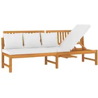 vidaXL Tagesbett mit Cremeweißen Kissen 200x60x75 cm Massivholz Akazie