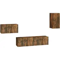 vidaXL 4-tlg. TV-Schrank-Set Räuchereiche Holzwerkstoff