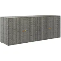 vidaXL Gartenschrank Grau 198x55,5x80 cm Poly Rattan