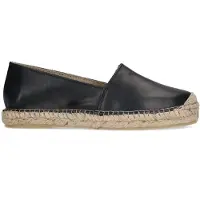 Manfield Schwarze Leder-Espadrilles | Größe 39