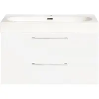 Differnz Badmöbel-Set Somero BxHxT 60 x 57 x 38 cm Frontfarbe weiß hochglanz mit Waschtisch Mineralguss weiß