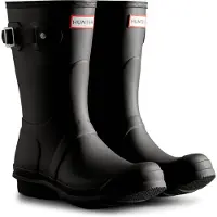 Hunter Orig al Tri Color Logo Frauen Kurzer Well gton Stiefel Schwarz – 5 Großbritannien - 38 EU - 7 US / Schwarz