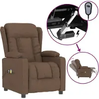 vidaXL Massagesessel Elektrisch Braun Stoff