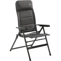 Travellife Lago Camping Chair Komfort Stürmisch Grau - Einstellbar in 7 Positionen - Wasser und UV -