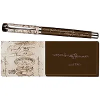 Moses Tintenroller libri-x Leonardo da Vinci, 82724, Gehäuse braun, Schreibfarbe blau