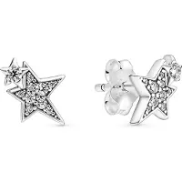 Pandora 290012C01 Damen-Ohrstecker Ohrringe Asymmetrische Sterne Silber