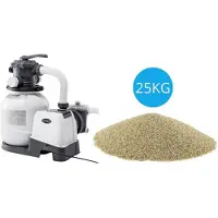 Intex - Sandfilterpumpe 7900 L/u & Filtersand 25 kg