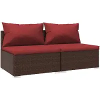 vidaXL 2-tlg. Garten-Lounge-Set mit Kissen Poly Rattan Braun