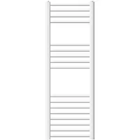 LuxeBath Badheizkörper - 400 x 1200 mm - Weiß - gebogen mit Seitenanschluss - Heizkörper Handtuchwärmer Handtuchtrockner, ohne Heizstab
