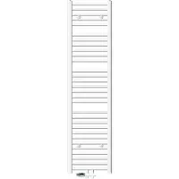 LuxeBath Badheizkörper Mittelanschluss 400 x 1800 mm Weiß gerade mit Thermostat und Anschlussgarnitur Durchgang Boden Weiß - Heizkörper, ohne Heizstab
