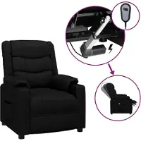 vidaXL Relaxsessel Elektrisch Schwarz Kunstleder