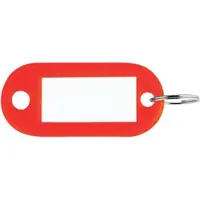 Pavo Schlüsselanhänger 8008919, mit Ring, beschriftbar, mit Etiketten, rot, 100 Stück