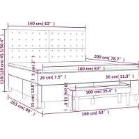 vidaXL Boxspringbett Matratze Cappuccino-Braun 160x200 cm Kunstleder