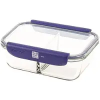 Mastrad StorEat Vorratsdose mit Trennsteg, Borosilikatglas, 1.45 L, F93103