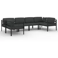 vidaXL 6-tlg. Garten-Lounge-Set mit Kissen Aluminium Anthrazit
