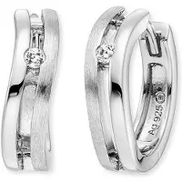 Engelsrufer Paar Creolen "Ella", silber (silberfarben, kristallweiß, kristallweiß), Ohrringe, Damen, 16mm, Silber 925 (Sterlingsilber), Paar Creolen, mit Zirkonia (synth.)