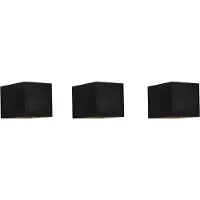 QAZQA 3er Set moderne Wandleuchten schwarz - Transfer