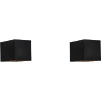 QAZQA - Modern Set mit 2 modernen Wandleuchten schwarz - Transfer I Schlafzimmer - Aluminium Quadratisch - LED geeignet G9