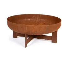 YES everyday Feuerschale Caldo hitzebeständiges Metall, modern robust, rostbraun, Ø 50 cm, vier Beine