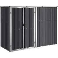 vidaXL Gerätehaus Anthrazit 225x89x161 cm Verzinkter Stahl